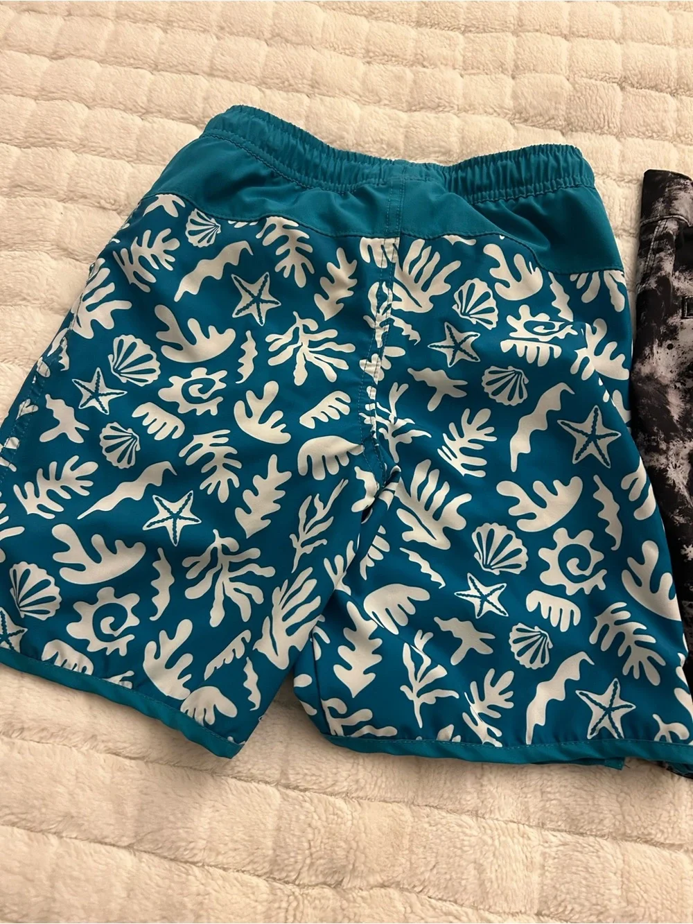 Lands' End Teal Elastic-Waist Swim Shorts plus 2nd pair art class M